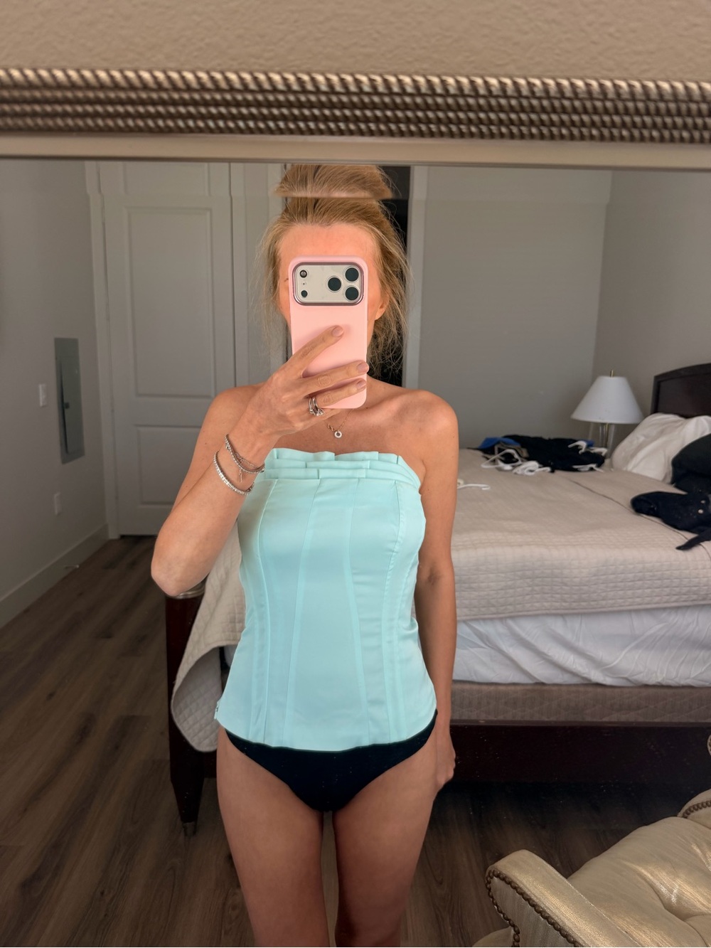 VILA Mint Strapless Corset Top